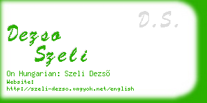 dezso szeli business card